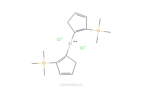 CAS:60938-59-2_双(三甲基硅基环戊二烯)二氯化锆的分子结构