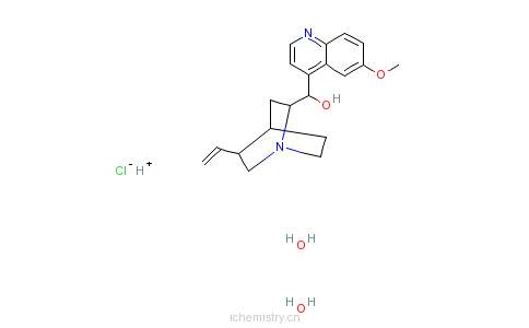CAS:6119-47-7_奎宁单盐酸盐二水合物的分子结构