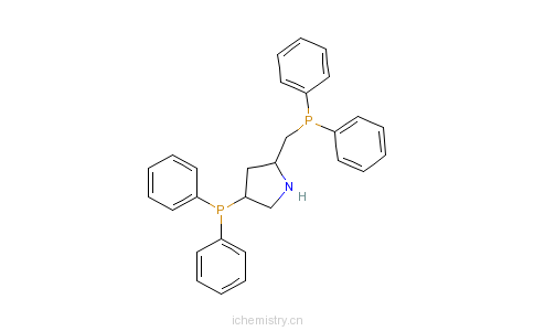 CAS:61478-29-3_(2S,4S)-4-二苯基膦-2-(二苯基膦甲基)-吡咯烷的分子结构