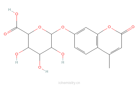 CAS:6160-80-1_4-甲基伞型酮-beta-D-葡糖苷酸的分子结构