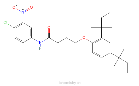 CAS:63134-29-2_4-(2,4-二特戊基苯氧基)-N-(4-氯-3-硝基苯基)丁酰胺的分子结构