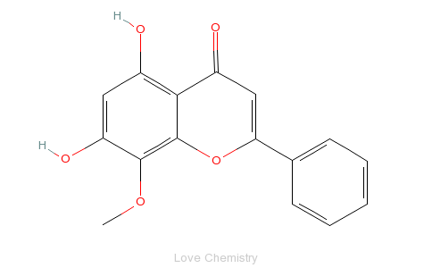 CAS:632-85-9_汉黄芩素的分子结构