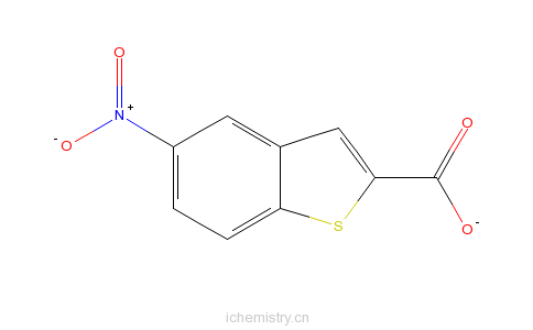 CAS:6345-55-7_5-硝基-1-苯并噻吩-2-羧酸的分子结构