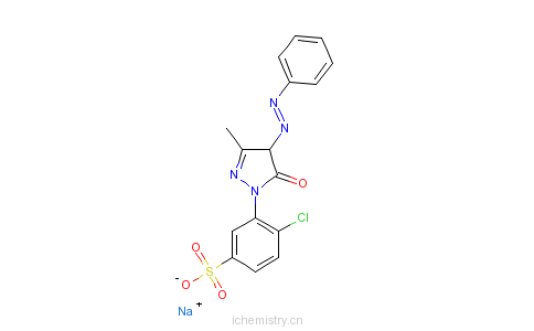 CAS:6359-90-6_4-氯代-3-[4,5-二氢代-3-甲基-5-氧代-4-苯偶氮基-1H-吡唑-1-基]苯磺酸钠的分子结构