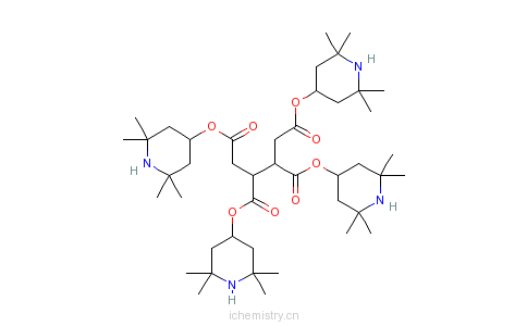 CAS:64022-61-3_1,2,3,4-丁烷四甲酸四(2,2,6,6-四甲基-4-哌啶基)酯的分子结构