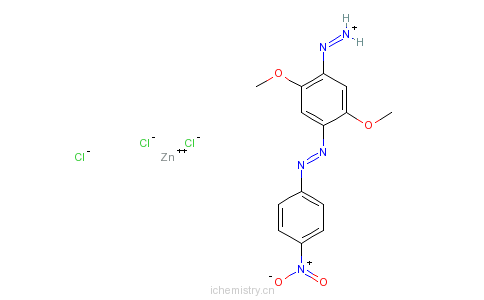 CAS:64071-86-9_2,5-二甲氧基-4-[(4-硝基苯基)偶氮]苯重氮(T-4)-四氯锌酸盐(2：1)的分子结构