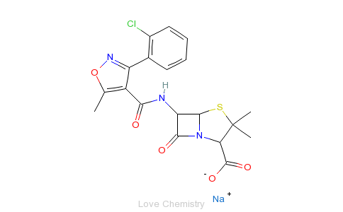 CAS:642-78-4_氯唑西林钠的分子结构