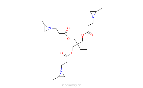 CAS:64265-57-2_三羟甲基丙烷-三[3-(2-甲基吖丙啶基)丙酸酯]的分子结构