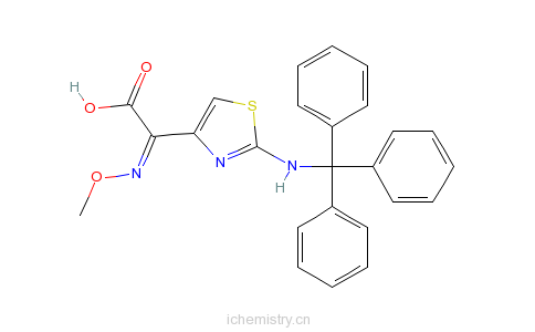CAS:64485-90-1_(Z)-2-(2-三苯甲氨基噻唑-4-基)-2-甲氧亚氨基乙酸的分子结构