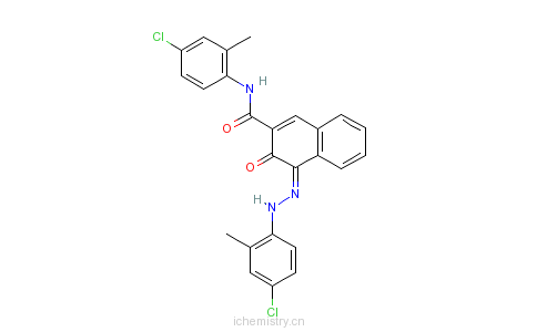 CAS:6471-51-8_N-(4-氯-2-甲基苯基)-4-[(4-氯-2-甲基苯基)偶氮]-3-羟基-2-萘甲酰胺的分子结构