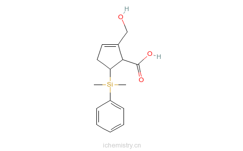 CAS:649761-21-7_(1R,5S)-5-(二甲基苯基硅烷基)-2-羟甲基-2-环戊烯-1-羧酸的分子结构