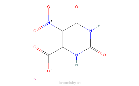 CAS:65717-13-7_1,2,3,6-四氢-5-硝基-2,6-二氧代嘧啶-4-羧酸钾盐的分子结构