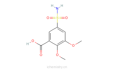 CAS:66644-80-2_2,3-二甲氧基-5-磺酰胺苯甲酸的分子结构