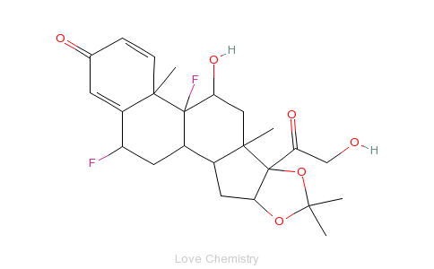 CAS:67-73-2_醋酸肤轻松的分子结构