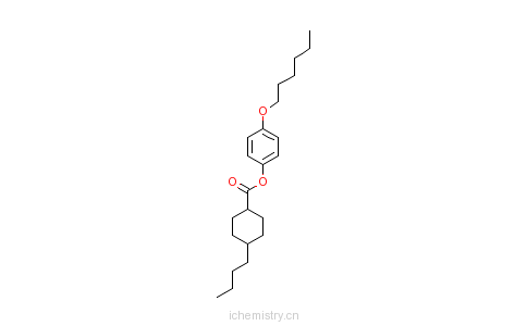 CAS:67589-50-8_反-4-丁基-1-环己甲酸-4-己氧基苯酯的分子结构