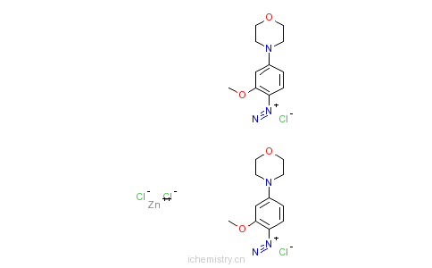 CAS:67801-08-5_2-甲氧基-4-吗啉基重氮苯氯化锌盐的分子结构