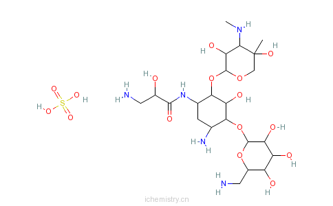 CAS:67814-76-0_硫酸异帕米星的分子结构