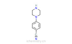 CAS:68104-63-2_4-哌嗪基苯甲腈的分子结构