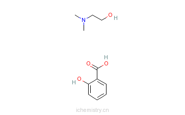 CAS:68141-46-8_2-羟基苯甲酸与2-(二甲基氨基)乙醇的化合物的分子结构