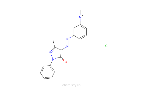 CAS:68391-31-1_N,N,N-三甲基-3-[(4,5-二氢-3-甲基-5-氧代-1-苯基-1H-吡唑-4-基)偶氮]苯基季铵盐酸盐的分子结构