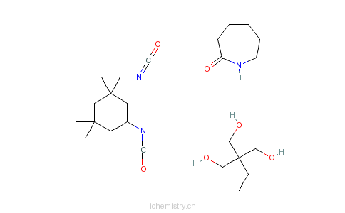 CAS:68610-70-8_己内酰胺封端的[2-乙基-2-(羟甲基)-1,3-丙二醇与5-异氰酸根合-1-(异氧酸根合甲基)-1,3,3-三甲基环己烷]的聚的分子结构
