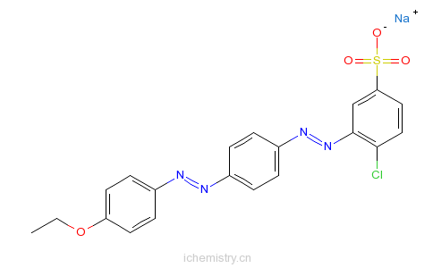 CAS:68959-01-3_4-氯-3-[[4-[(4-乙氧基苯基)偶氮]苯基]偶氮]苯磺酸钠盐的分子结构