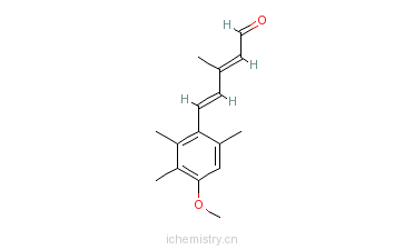CAS:69877-38-9_(2E,4E)-5-(4-甲氧基-2,3,6-三甲基苯基)-3-甲基-2,4-戊二烯醛的分子结构