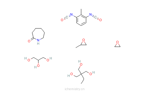 CAS:70892-40-9_己内酰胺封端的[1,2,3-丙三醇、1,3-二异氰酸根合甲苯、2-乙基-2-(羟甲基)-1,3-丙二醇、甲基环氧乙烷和环氧?的分子结构