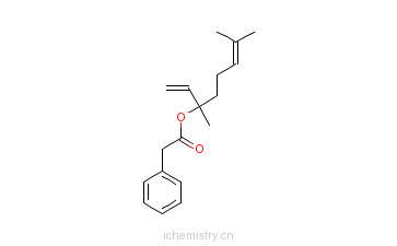 CAS:7143-69-3_苯乙酸-1-乙烯基-1,5-二甲基-4-己烯酯的分子结构