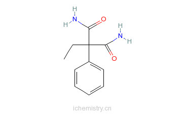 CAS:7206-76-0_2-乙基-2-苯基丙二酰胺的分子结构