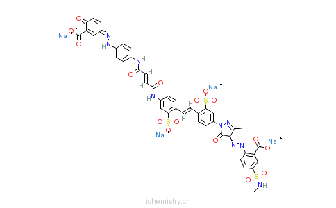 CAS:72139-20-9_2-[[1-[4-[2-[4-[[4-[[4-[(3-羰基-4-羟基苯基)偶氮]苯基]氨基]-1,4-二氧代-2-丁烯基]氨基]-2-磺苯基]乙烯基的分子结构