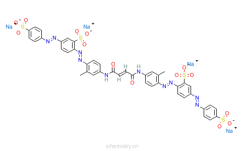CAS:72252-60-9_2,2'-[(1,4-二氧代-2-丁烯基-1,4-二基)二[亚氨基(2-甲基-4,1-苯亚基)偶氮]]二[5-[(4-磺苯基)偶氮]]苯磺酸四的分子结构