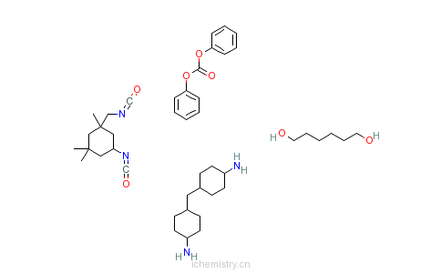CAS:73003-55-1_碳酸二苯酯与1,6-己二醇、5-异氰酸基-1-(异氰酸根合甲基)-1,3,3-三甲基环己烷、4,4'亚甲基双(环己胺)的聚合的分子结构