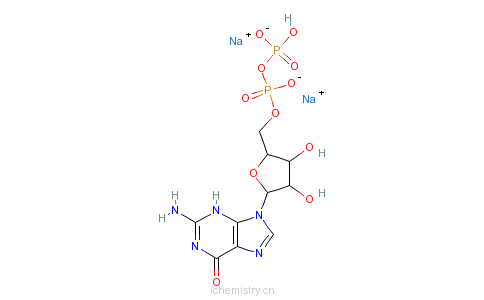 CAS:7415-69-2_鸟苷-5'-二磷酸二钠盐的分子结构