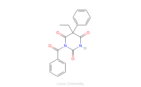 CAS:744-80-9_苯甲酰苯巴比妥的分子结构