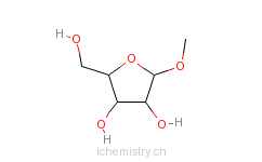 CAS:7473-45-2_甲基-beta-D-呋喃核糖苷的分子结构