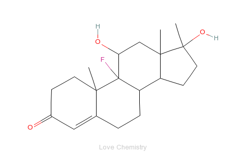 CAS:76-43-7_氟甲睾酮的分子结构