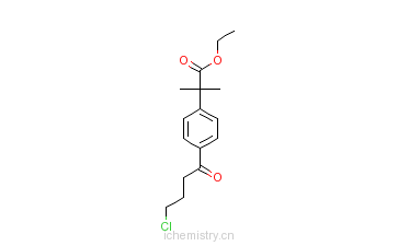 CAS:76811-97-7_4-(4-氯-1-氧代丁基)-alpha,alpha-二甲基苯乙酸乙酯的分子结构