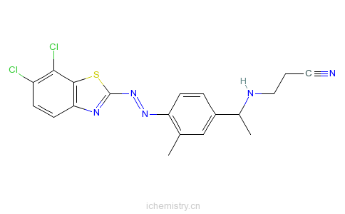 CAS:78520-83-9_3-[[4-[(6,7-二氯苯并噻唑-2-基)偶氮]-3-甲苯基]乙氨基]丙酰腈的分子结构