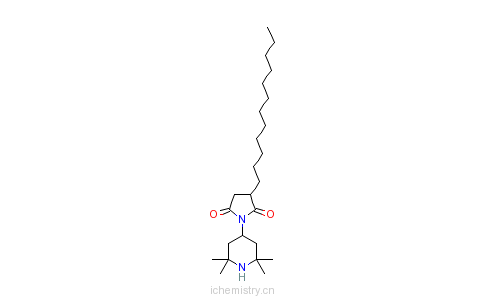 CAS:79720-19-7_3-十二烷基-1-(2,2,6,6-四甲基-4-哌嗪基)吡咯烷-2,5-二酮的分子结构