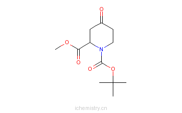 CAS:81357-18-8_4-氧代-1,2-哌啶二羧酸1-叔丁酯2-甲酯的分子结构