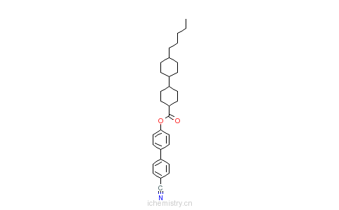 CAS:82492-43-1_反-4-(4-戊基环己基)-1-环己烷甲酸-4-氰基-4'-联二苯基酯的分子结构