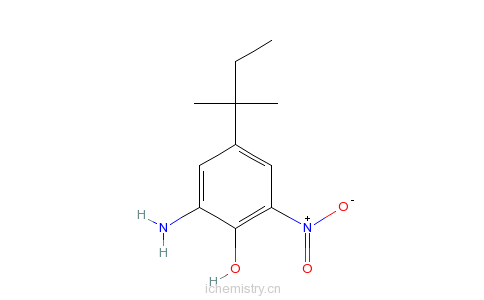 CAS:83488-02-2_2-氨基-4-叔戊基-6-硝基苯酚的分子结构