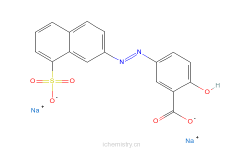 CAS:83784-09-2_2-羟基-5-[(8-硫-2-萘基)偶氮]苯甲酸钠的分子结构