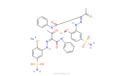 CAS:83804-15-3_二[2-[[2-羟基-5-氨磺酰苯基]偶氮]-3-氧代-N-苯基丁酰胺]合铬酸钠的分子结构