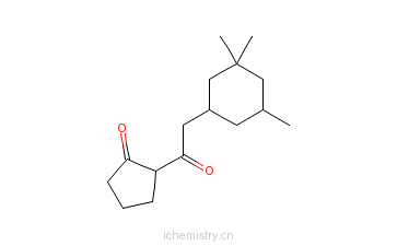 CAS:84642-57-9_2-[(3,3,5-三甲基环己基)乙酰基]环戊-1-酮的分子结构