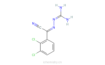 CAS:84689-20-3_2-(2,3-二氯苯基)-2-胍亚胺基乙腈的分子结构