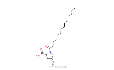CAS:848390-99-8_N-十四碳酰基-4-羟基-L-脯氨酸的分子结构
