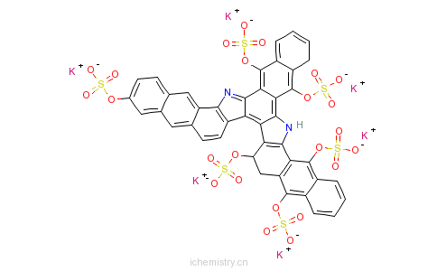 CAS:85098-60-8_16,23-二氢-萘并[2',3'：6,7]吲哚并[2,3-C]二萘并[2,3-A：2',3'-I]咔唑-5,10,15,17,22,24-六酚六(硫酸氢)酯的分子结构