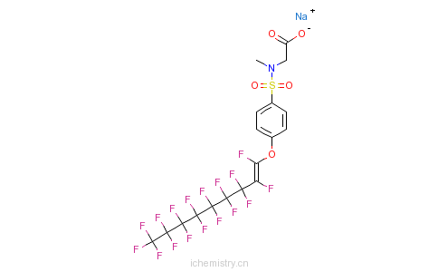 CAS:85228-95-1_N-[[4-[(十七氟壬烯基)氧基]苯基]磺酰基]-N-甲基甘氨酸钠盐的分子结构